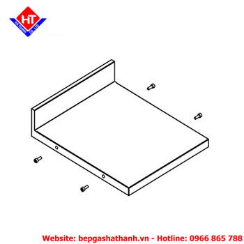 Bàn ghép inox có thành sau 500x600x40/100 mm