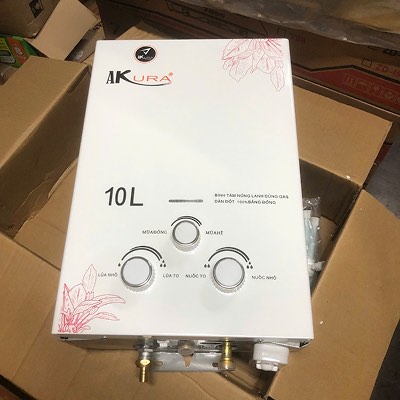 Bình Tắm Nóng Lạnh Akura 10 Lít Dùng Gas